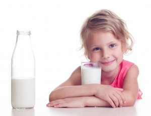 Child drinks milk